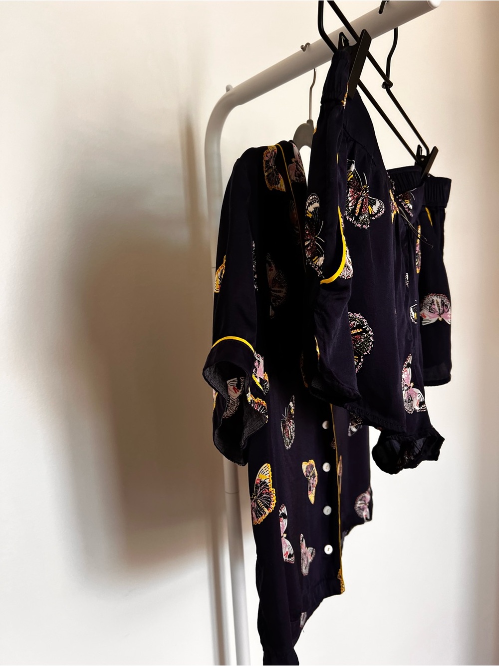 Anthropologie Navy Butterfly-Print Short Pajama Set - Picture 12 of 16